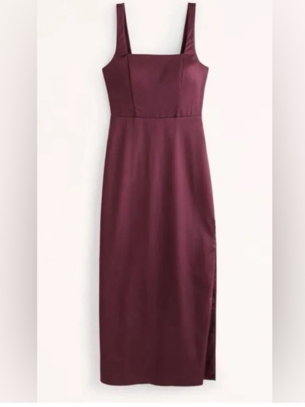 Abercrombie & Fitch Satin Square-Neck
Plum purple Midi Dress